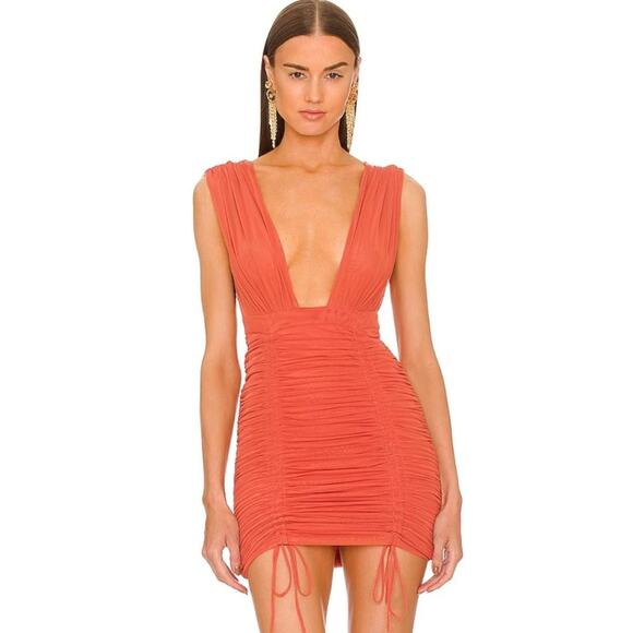 Michael Costello x REVOLVE Coen Mini Dress in Rust NWOT Size Small - Picture 1 of 3